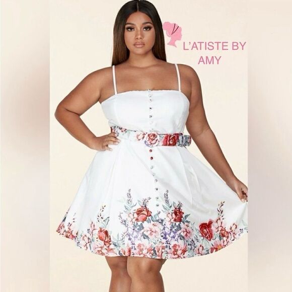 L’atise by Amy Dresses & Skirts - Plus Size Floral Mini Dress - Fit & Flare Style L’atise by Amy